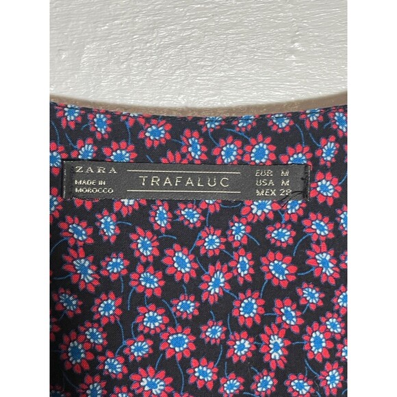 TRF Zara Floral Top Batwing Flutter Cropped Tie Waist Flirty Flowy Romantic M - Picture 5 of 14